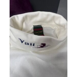 Cross Creek Vail Mock Neck Pullover Sweatshirt Mens L Ivory Vintage